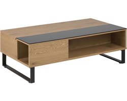 Giga Living Salontafel Archie - Naturel/Zwart Uitschuifbaar - 110x60x35cm