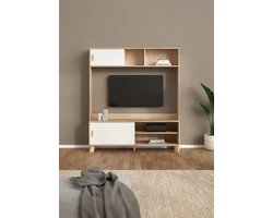 Giga Living Tv-meubel Ikast - Wit/Naturel - 160x50x180cm