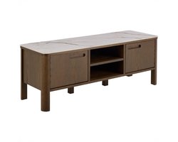 Giga Living Tv-Meubel Wilven - Beige Keramiek Walnoot - 120x40x45cm
