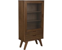 Giga Living Vitrinekast Annie - Walnoot - 72x36x145cm