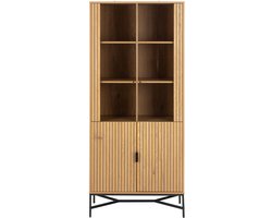 Giga Living Vitrinekast Juna - Naturel - 80x40x180 cm