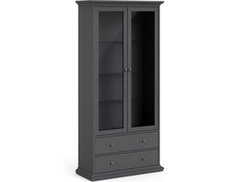 Giga Living Vitrinekast Paris - Grijs - 100x200x40cm