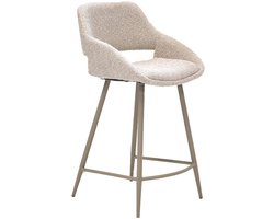 Giga Meubel Barkruk Jess - Stof/Metaal - Beige - Set van 2