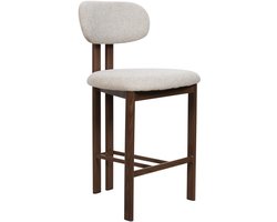 Giga Meubel Barkruk Noor - Stof/Metaal - Walnoot - Zithoogte 66cm - Set van 2