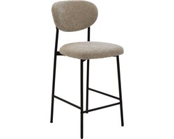 Giga Meubel Barkruk Vajen - Stof/Metaal - Beige - Set van 2