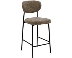 Giga Meubel Barkruk Vajen - Stof/Metaal - Taupe - Set van 2