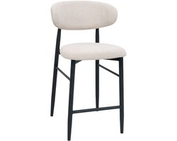 Giga Meubel Barstoel Alexia - Beige/Zwart - Zithoogte 65cm - Set van 2