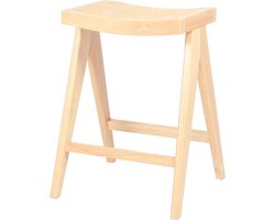 Giga Meubel Barstoel Jules - Rotan/Rubberhout - Naturel - Set van 2