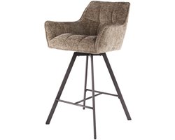 Giga Meubel Barstoel Raster - Champagne - Draaibaar - Zithoogte 69cm - Set van 2