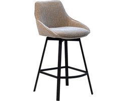 Giga Meubel Barstoel Roos - Stof/Metaal - Taupe - Set van 2