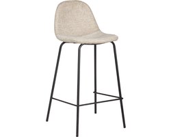 Giga Meubel Barstoel Saar - Beige Stof - Zithoogte 65cm - Set van 2