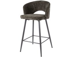 Giga Meubel Barstoel Salon Tissee - Bruin Stof - Set van 2
