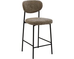 Giga Meubel Barstoel Vajen - Stof/Metaal - Taupe - Set van 2