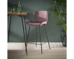 Giga Meubel Barstoel Velvet - Roze