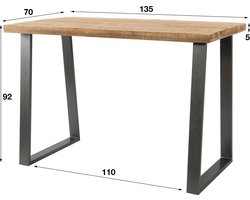 Giga Meubel Bartafel Trapezium - Naturel Hout - 135x70x92cm