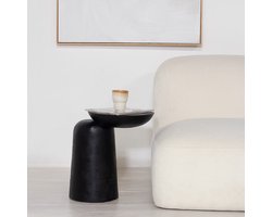 Giga Meubel Bijzettafel Ebbe - Zwart Mangohout - 43x34x45cm