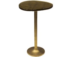 Giga Meubel Bijzettafel Eclipse - Goud Metaal/Glas - 38x33x60cm