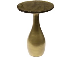 Giga Meubel Bijzettafel Eclipse - Goud Metaal/Glas - 40x40x60cm
