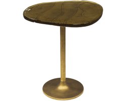 Giga Meubel Bijzettafel Eclipse - Goud Metaal/Glas - 50x42x55cm