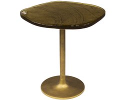 Giga Meubel Bijzettafel Eclipse - Goud Metaal/Glas - 53x42x50cm