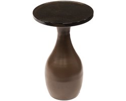 Giga Meubel Bijzettafel Eclipse - Koper Metaal/Glas - 30x30x45cm
