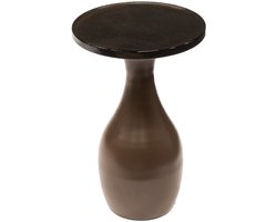 Giga Meubel Bijzettafel Eclipse - Koper Metaal/Glas - 30x30x45cm