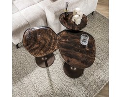 Giga Meubel Bijzettafel Eclipse - Koper Metaal/Glas - 38x33x60cm