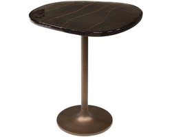 Giga Meubel Bijzettafel Eclipse - Koper Metaal/Glas - 50x42x55cm