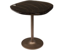 Giga Meubel Bijzettafel Eclipse - Koper Metaal/Glas - 53x42x50cm