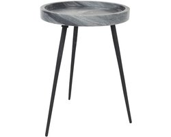 Giga Meubel Bijzettafel Karrara - Grijs Marmer - 33x33x45cm