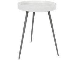 Giga Meubel Bijzettafel Karrara - Wit Marmer - 33x33x45cm