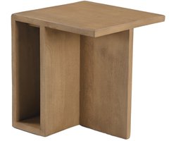 Giga Meubel Bijzettafel Onni Vierkant - Naturel Hout - 42x42x45cm