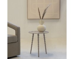 Giga Meubel Bijzettafel Santi - Beige - Aluminium - 45,5x45,5cm