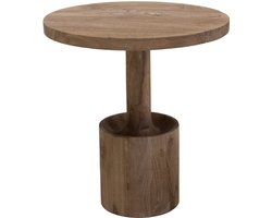 Giga Meubel Bijzettafel Stacy - Rond - Naturel - Mangohout - Ø45cm
