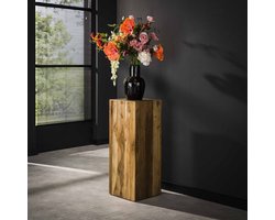 Giga Meubel Bloemenzuil Bole - Naturel Teakhout - 35x35x85cm