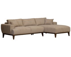 Giga Meubel Chaise Longue Bank Bordeaux - 3-Zits - Links - Taupe