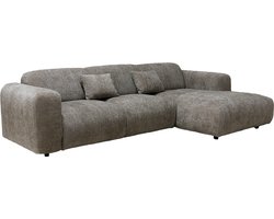 Giga Meubel Chaise Longue Bank Dijon - 3-Zits - Rechts - Taupe