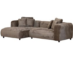 Giga Meubel Chaise Longue Bank Nantes - 3-Zits - Links - Taupe