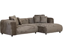 Giga Meubel Chaise Longue Bank Nantes - 3-Zits - Rechts - Taupe