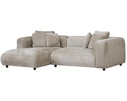 Giga Meubel Chaise Longue Links Nantes - Beige - Stof/Textiel - 250x160x70cm