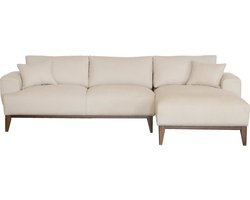 Giga Meubel Chaise Longue Rechts Bordeaux - Beige - Stof/Textiel - 270x165x66cm