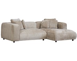 Giga Meubel Chaise Longue Rechts Nantes - Beige - Stof/Textiel - 250x160x70cm