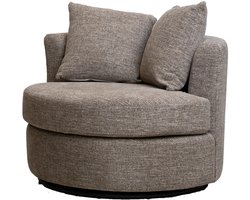 Giga Meubel Draaifauteuil Thony - Taupe Chenille Stof - 93x88x84cm