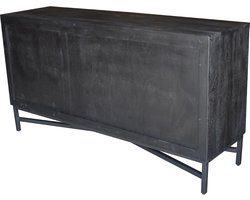 Giga Meubel Dressoir Jazz - Zwart Mangohout - 160x45x85cm