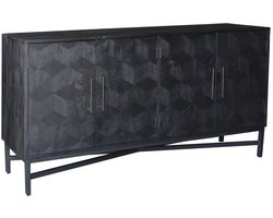 Giga Meubel Dressoir Jazz - Zwart Mangohout - 160x45x85cm