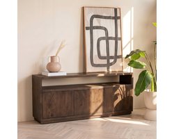 Giga Meubel Dressoir Luxurious - Donkerbruin Mangohout - 180x40x85cm
