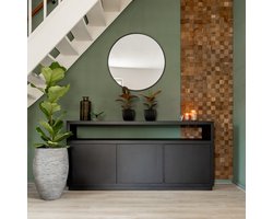 Giga Meubel Dressoir Luxurious - Zwart Mangohout - 180x40x85cm