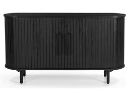 Giga Meubel Dressoir Merel - 140x45x76cm - Zwart - Mangohout - Metaal