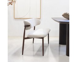 Giga Meubel Eetkamerbank Alexia - Beige/Walnoot - 160x55x77cm