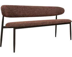 Giga Meubel Eetkamerbank Alexia - Rood/Brons - 180 cm - Met Rugleuning